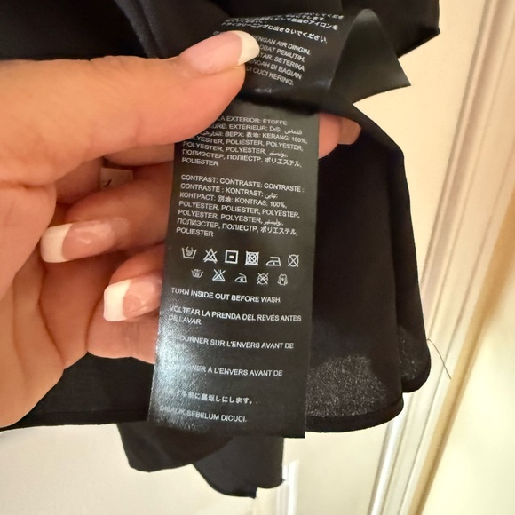 Bebe Black Sheer Open-Front Kimono with Beading - Picture 6 of 8